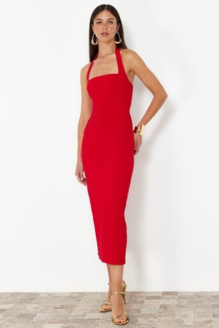 Robe fourreau - Rouge