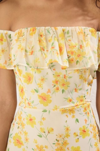 Robe patineuse - Blanc et jaune
