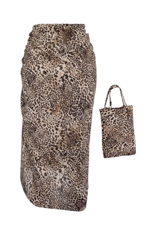 Paréo de plage et tote bag - Noir et marron
