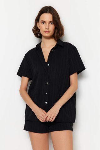 Chemisier et short taille haute - Noir