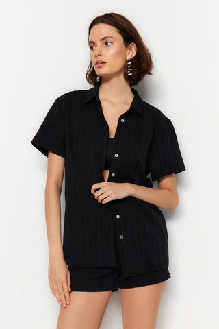 Chemisier et short taille haute - Noir