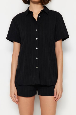 Chemisier et short taille haute - Noir