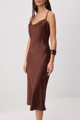 Robe midi - Marron