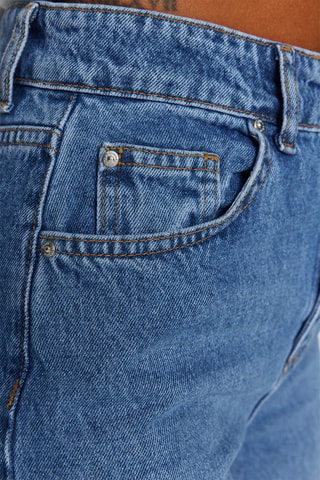 Jean droit taille haute - Bleu