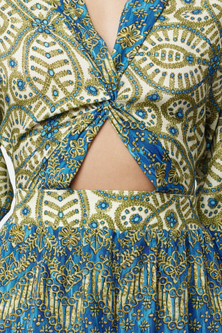 Combishort - Blanc, bleu et vert