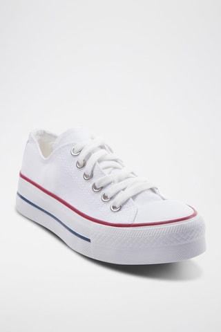 Baskets plateformes - Blanc, rouge et bleu