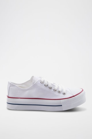 Baskets plateformes - Blanc, rouge et bleu