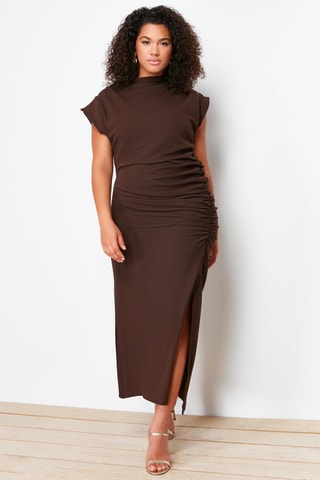 Robe midi - Marron