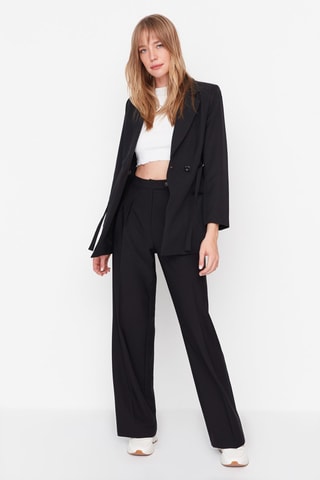 Pantalon wide legs taille haute - Noir