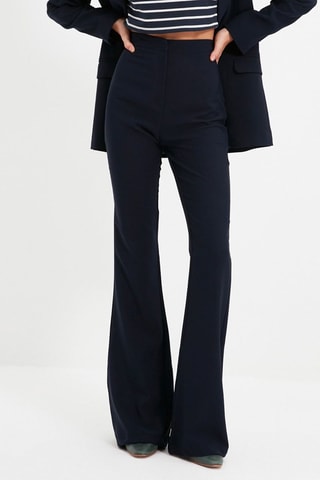 Pantalon taille haute - Bleu marine