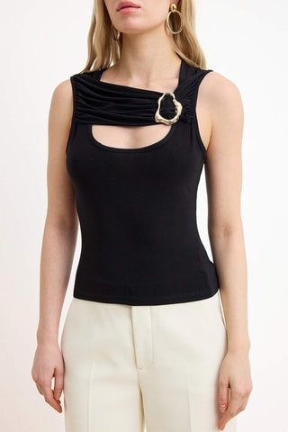 Top drapé - Noir