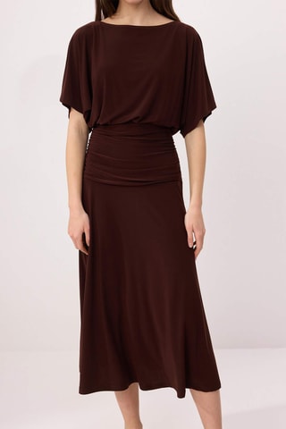 Robe midi - Marron