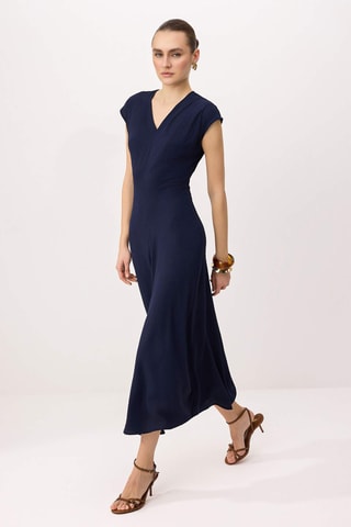 Robe midi - Bleu marine
