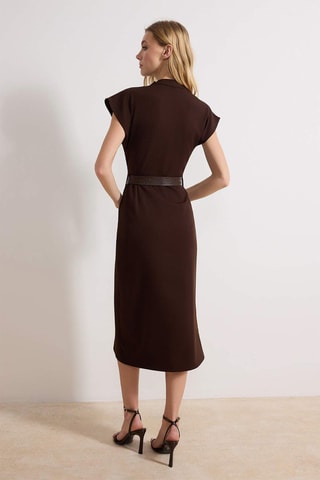 Robe midi - Marron