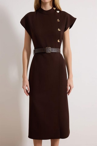 Robe midi - Marron