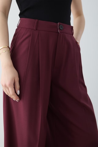 Pantalon wide legs - Bordeaux