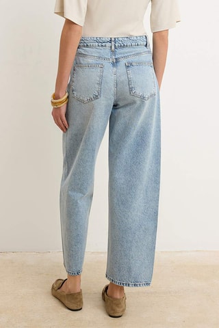 Jean barrel taille haute - Bleu clair