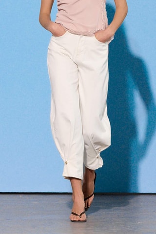Jean baggy taille haute - Écru
