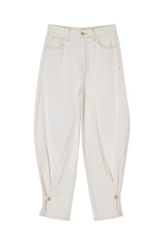 Jean baggy taille haute - Écru