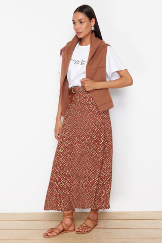 Jupe midi - Marron
