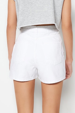 Short en jean - Blanc