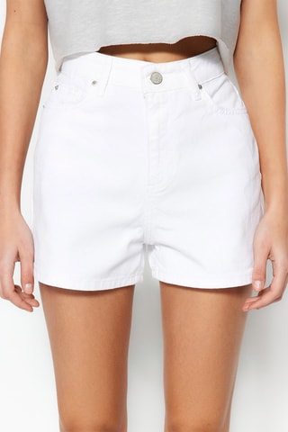 Short en jean - Blanc