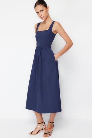 Robe midi - Bleu