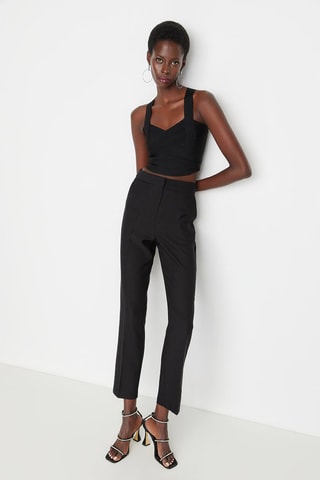 Pantalon droit taille haute Noir - Noir
