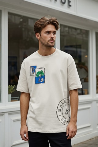 T-shirt oversize - Écru