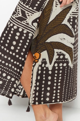 Caftan - Blanc, marron et orange