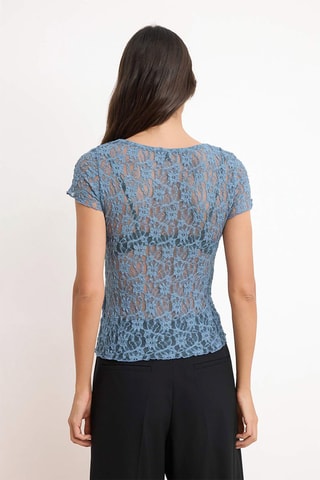 Top en dentelle - Bleu foncé