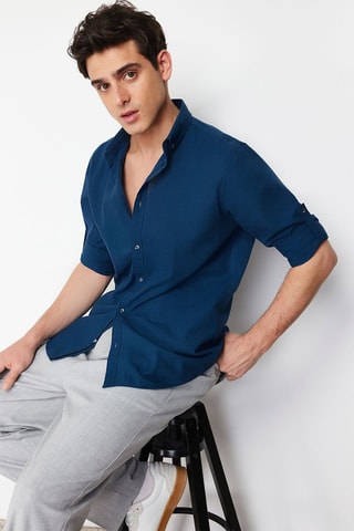 Chemise slim - Bleu