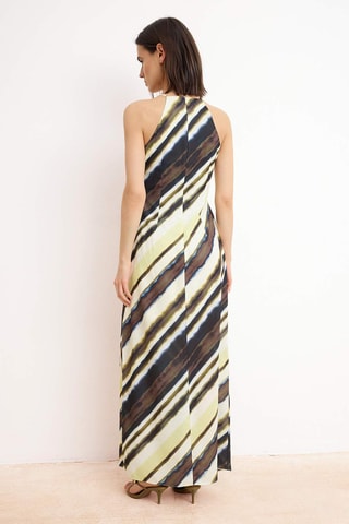 Robe longue - Noir et marron