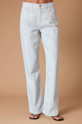 Pantalon droit taille haute - Bleu