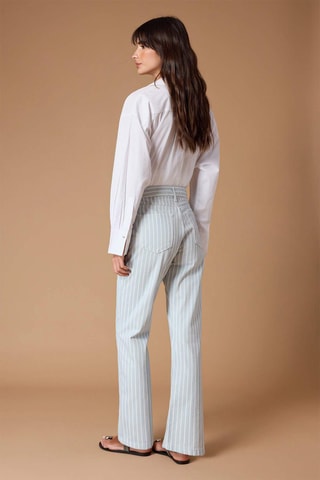 Pantalon droit taille haute - Bleu