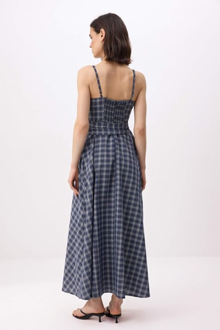 Robe midi - Bleu marine et multicolore