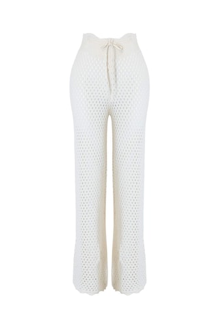 Pantalon de plage taille haute - Écru