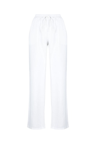 Pantalon wide legs en lin - Blanc
