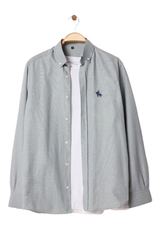 Chemise regular - Bleu et vert