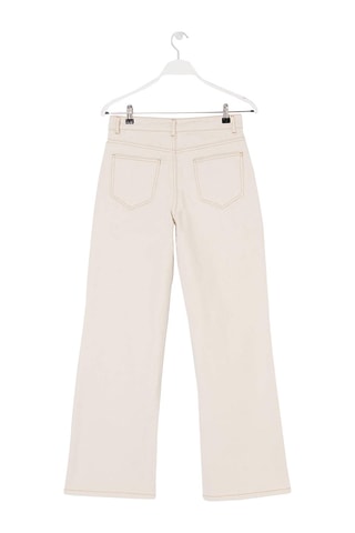 Jean straight taille haute - Blanc
