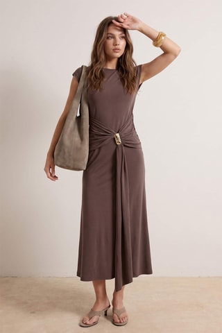 Robe midi - Marron