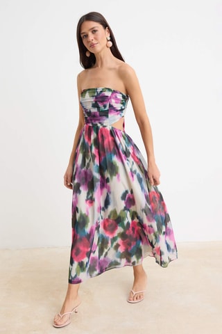 Robe bustier - Rose et multicolore