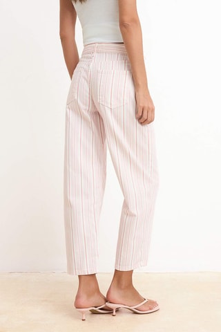Pantalon barrel taille haute - Multicolore