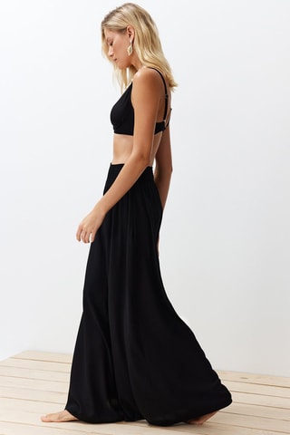 Pantalon de plage taille haute - Noir