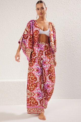 Chemisier et pantalon taille haute - Multicolore