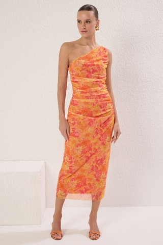 Robe asymétrique - Jaune et orange