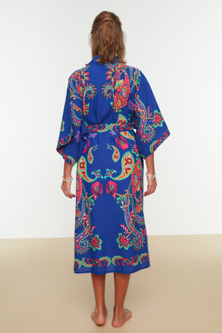 Kimono Bleu roi - Bleu, jaune et rose