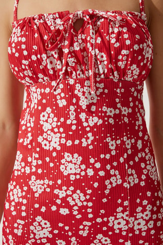 Abito midi - Bianco e rosso