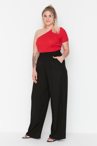 Pantalon palazzo taille haute - Noir