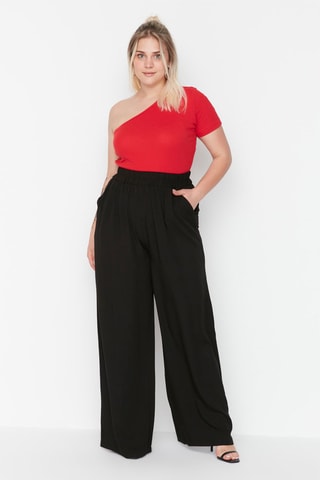 Pantalon palazzo taille haute - Noir